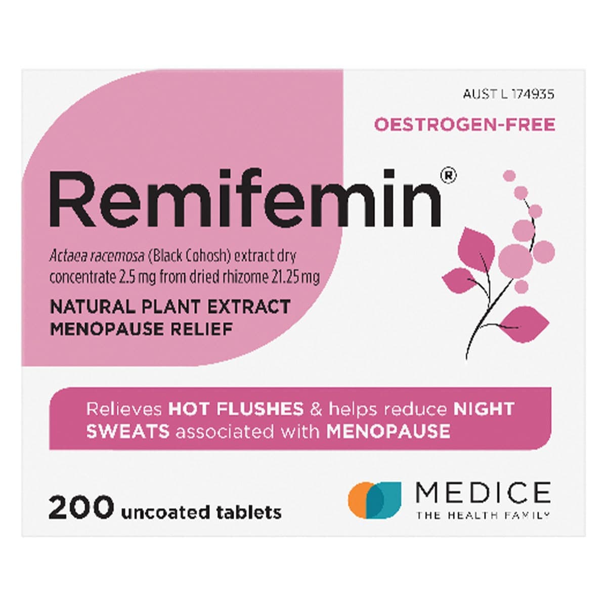 Remifemin Menopause Symptom Relief 200 Tablets