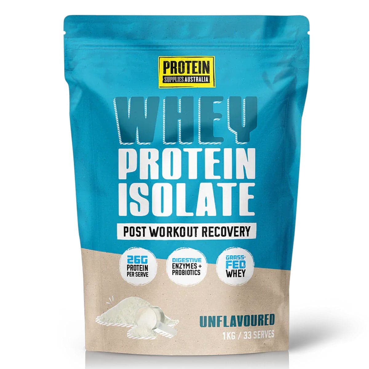Protein Supplies Australia Whey Protein Isolate Unflavoured 1kg