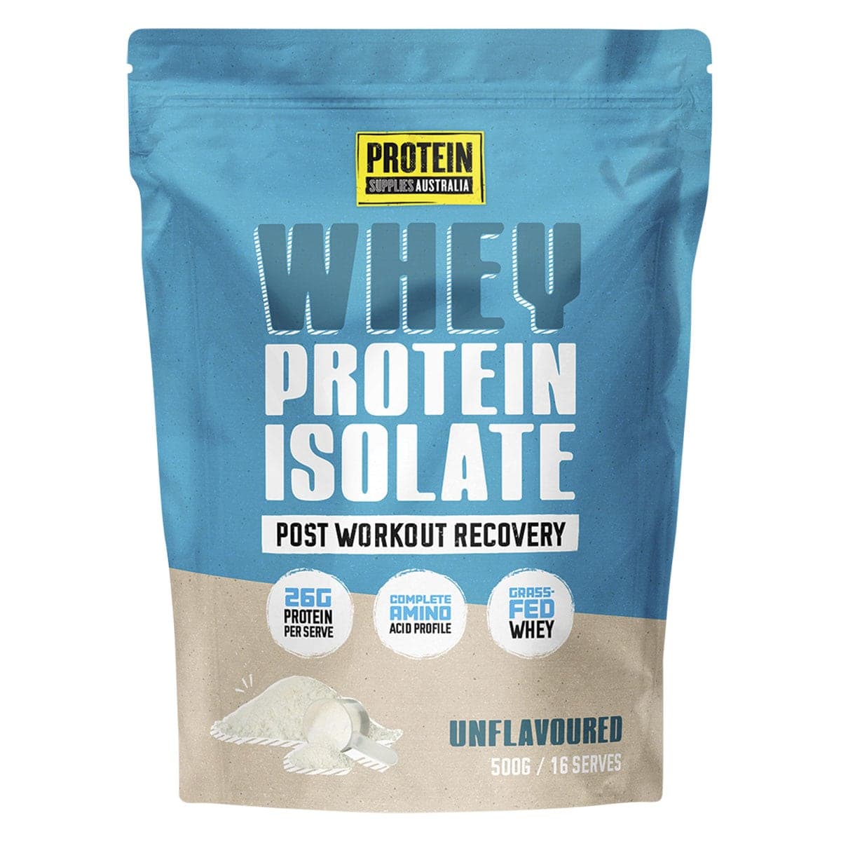Protein Supplies Australia Whey Protein Isolate Unflavoured 500g