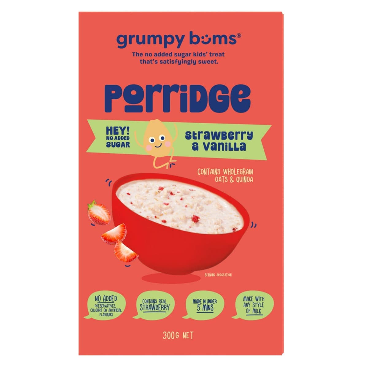 Grumpy Bums Strawberry and Vanilla Porridge 300g