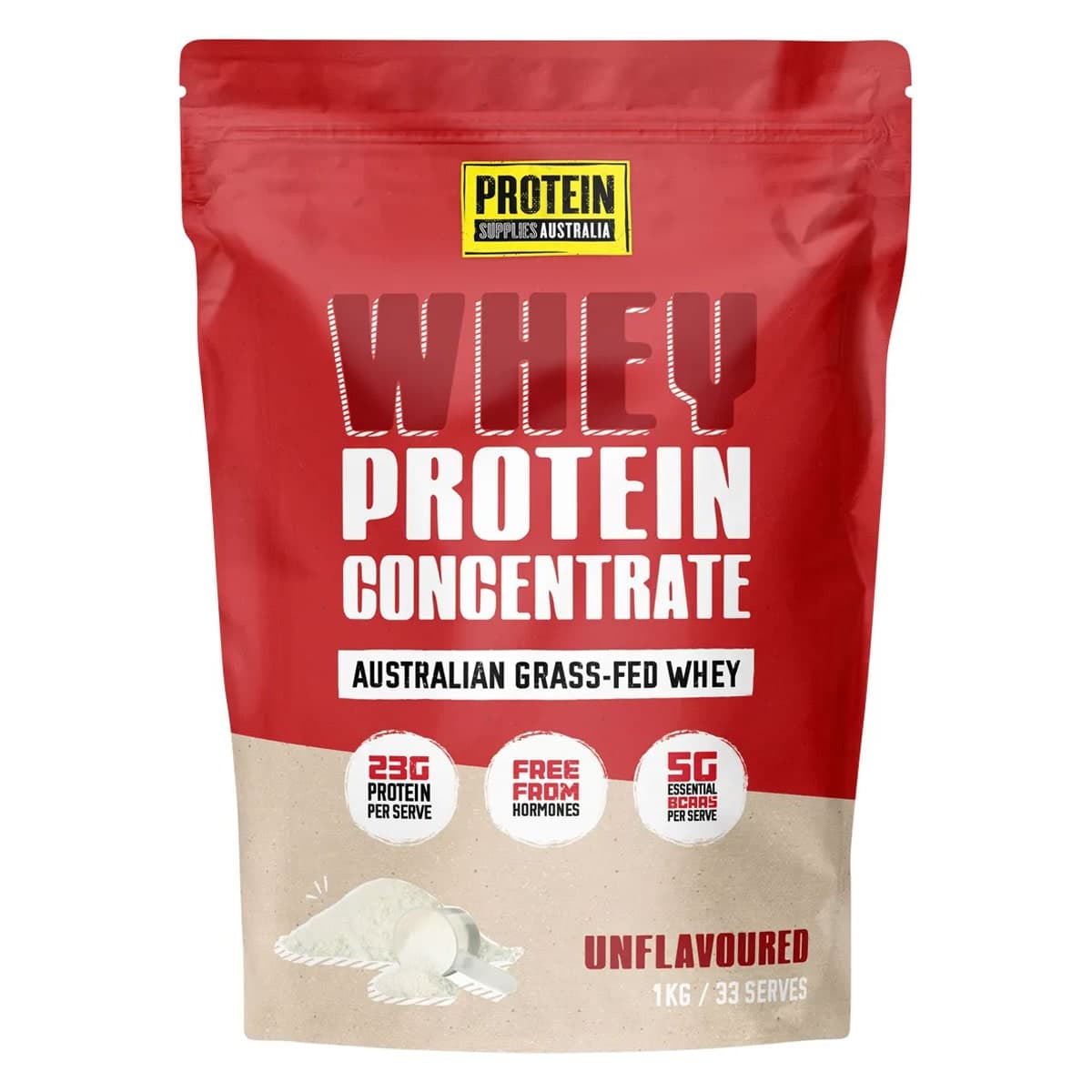 Protein Supplies Australia Whey Protein Concentrate Unflavoured 1kg