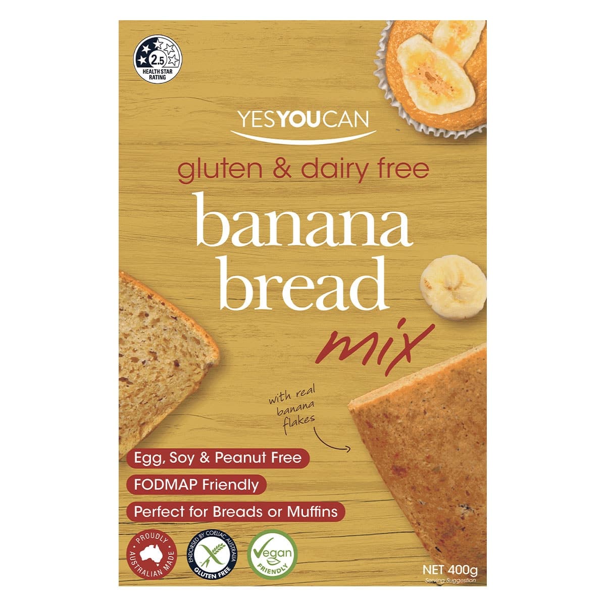 YesYouCan Banana Bread Mix 400g