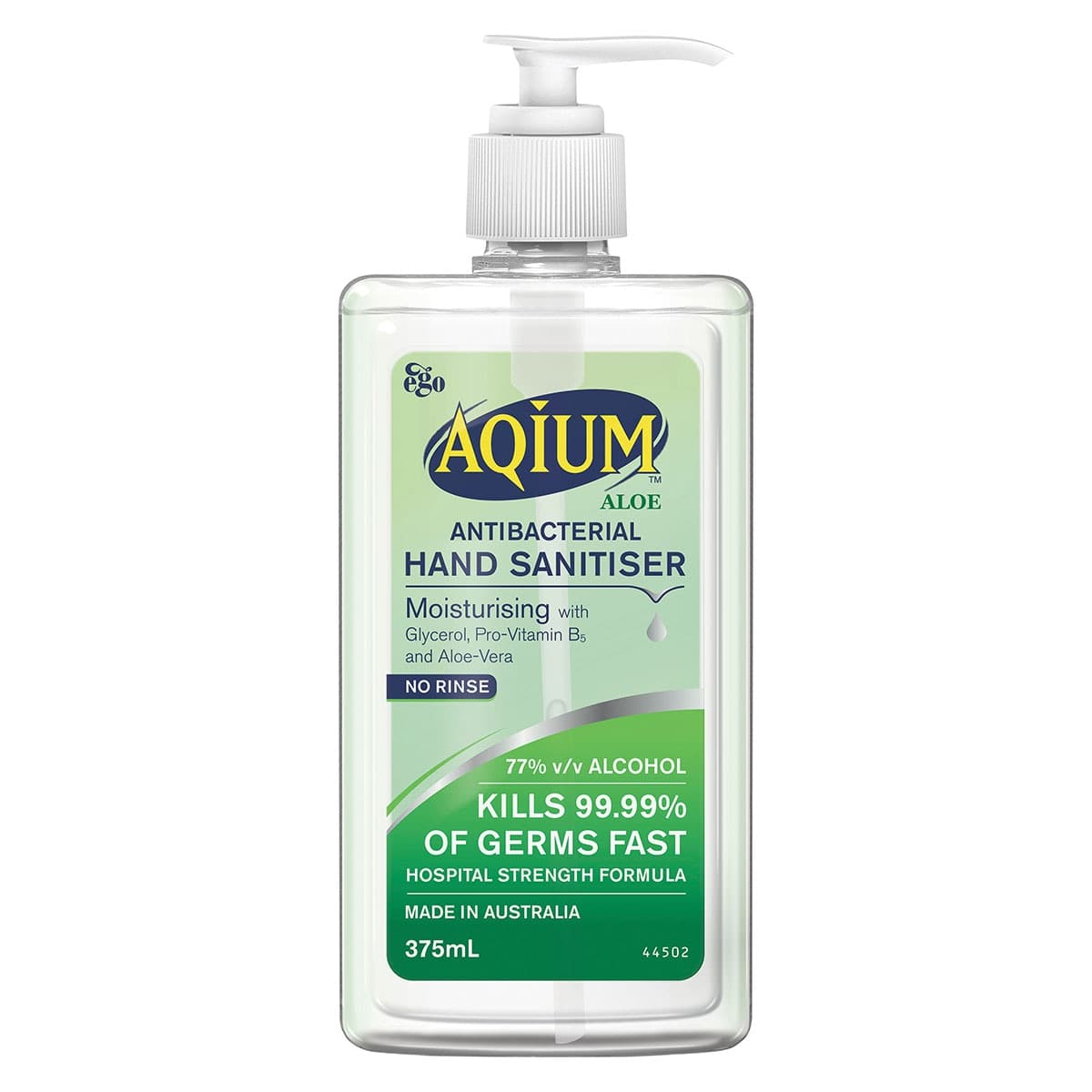 Ego Aqium Antibacterial Hand Sanitiser with Aloe 375ml