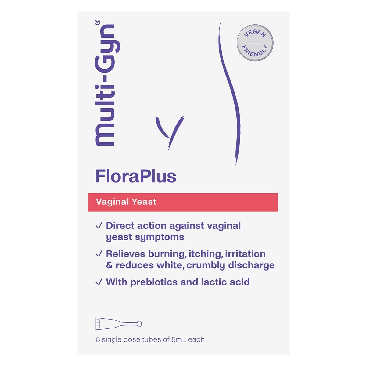 Multi-Gyn Flora Plus Tubes For Vaginal Yeast 5 x 5ml