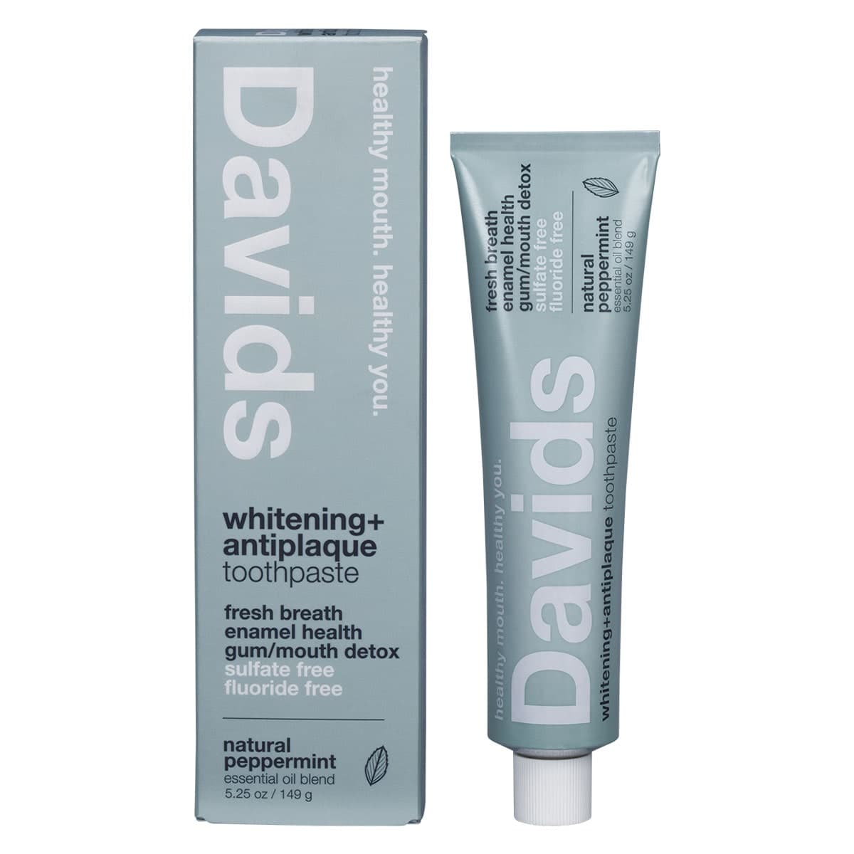 Davids Whitening + Antiplaque Toothpaste Peppermint 149g
