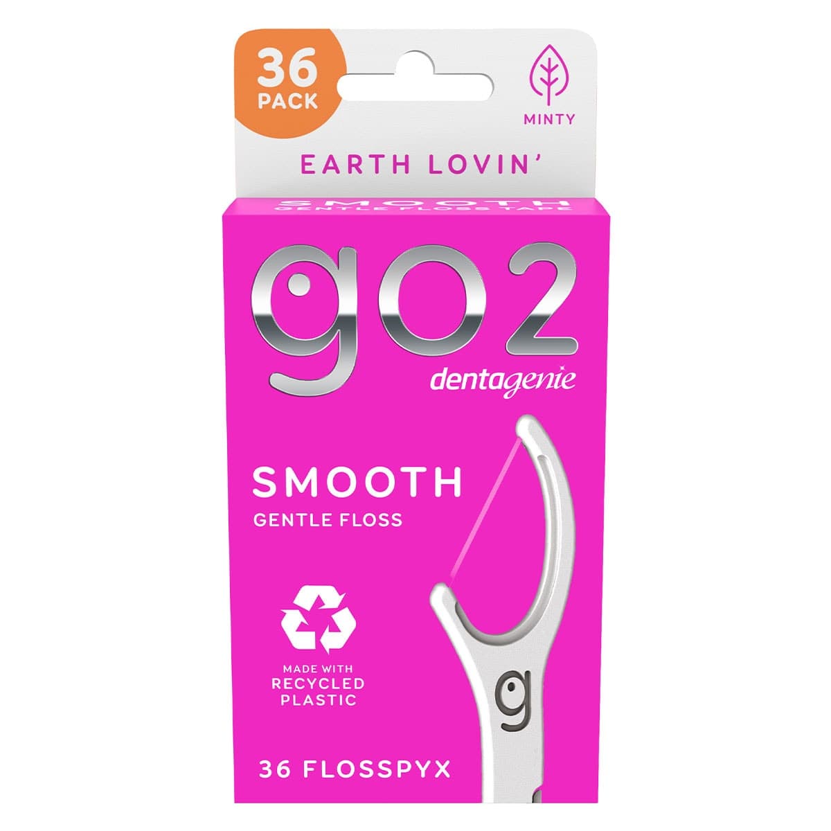 GO2 Dentagenie Smooth Flosspyx Minty 36 Pack
