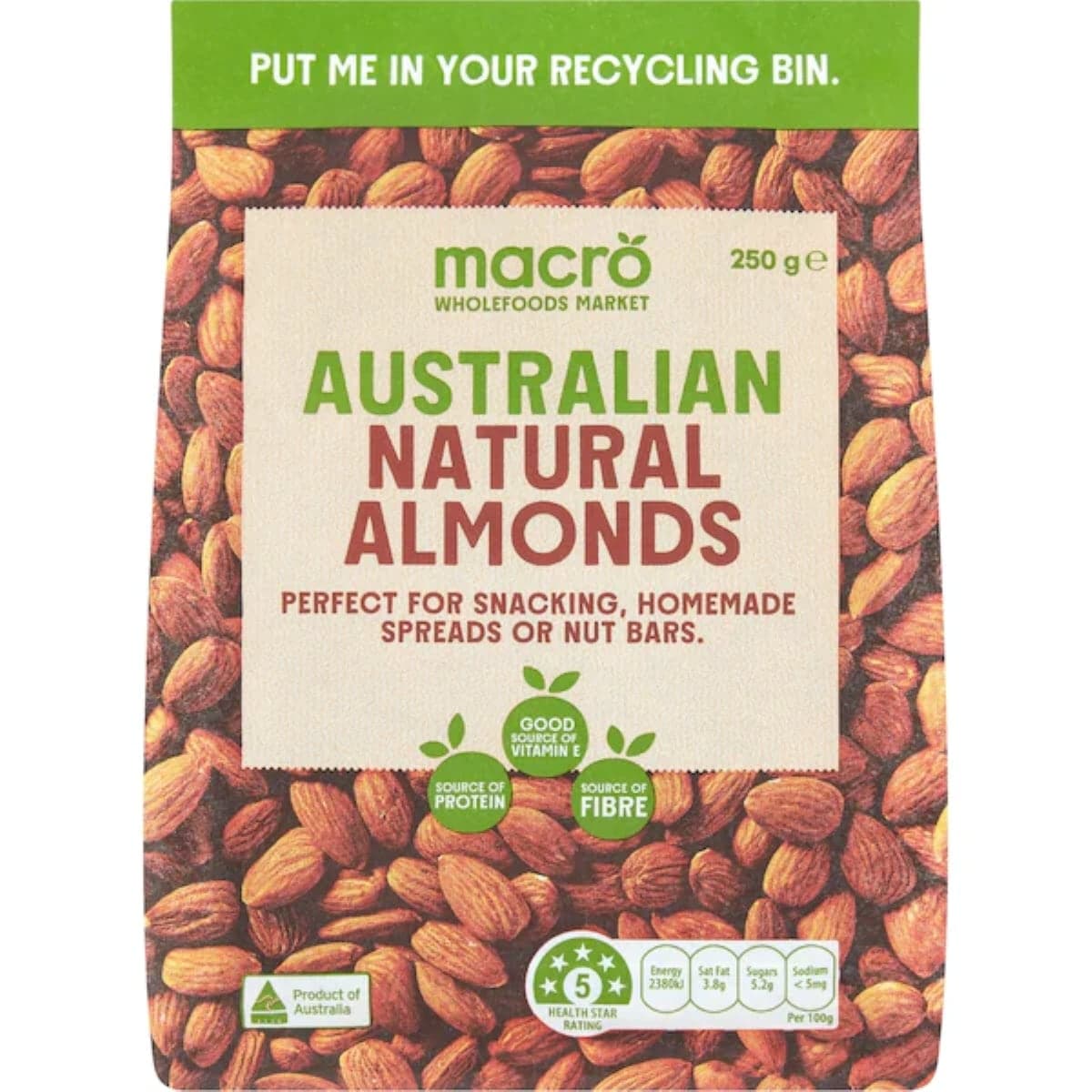 Macro Natural Almond Kernels 250g
