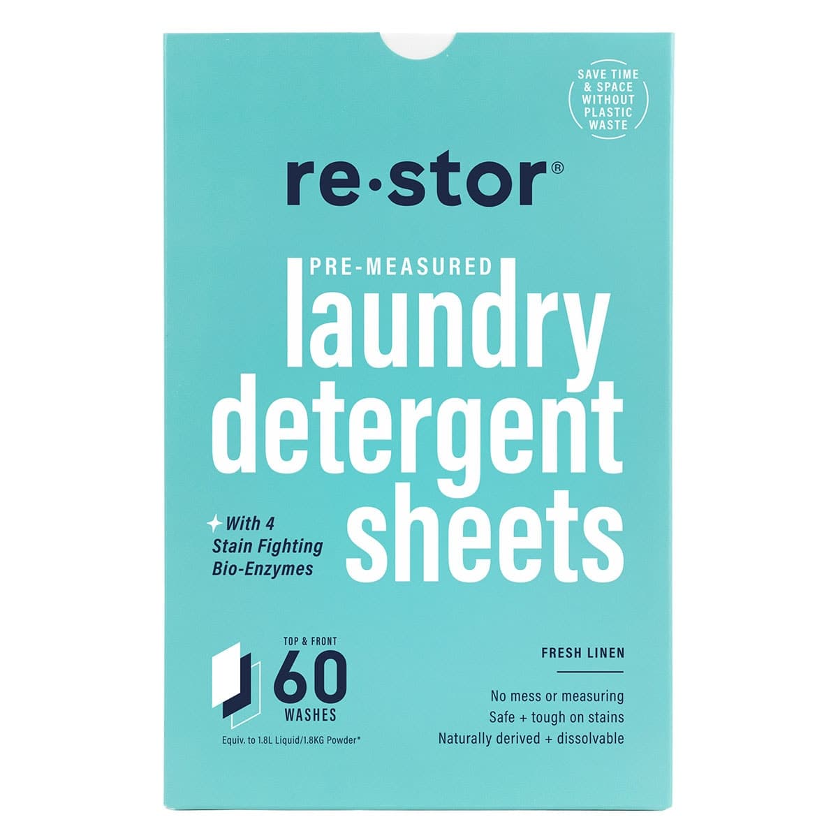 Restor Laundry Detergent Sheets Fresh Linen 60 Pack