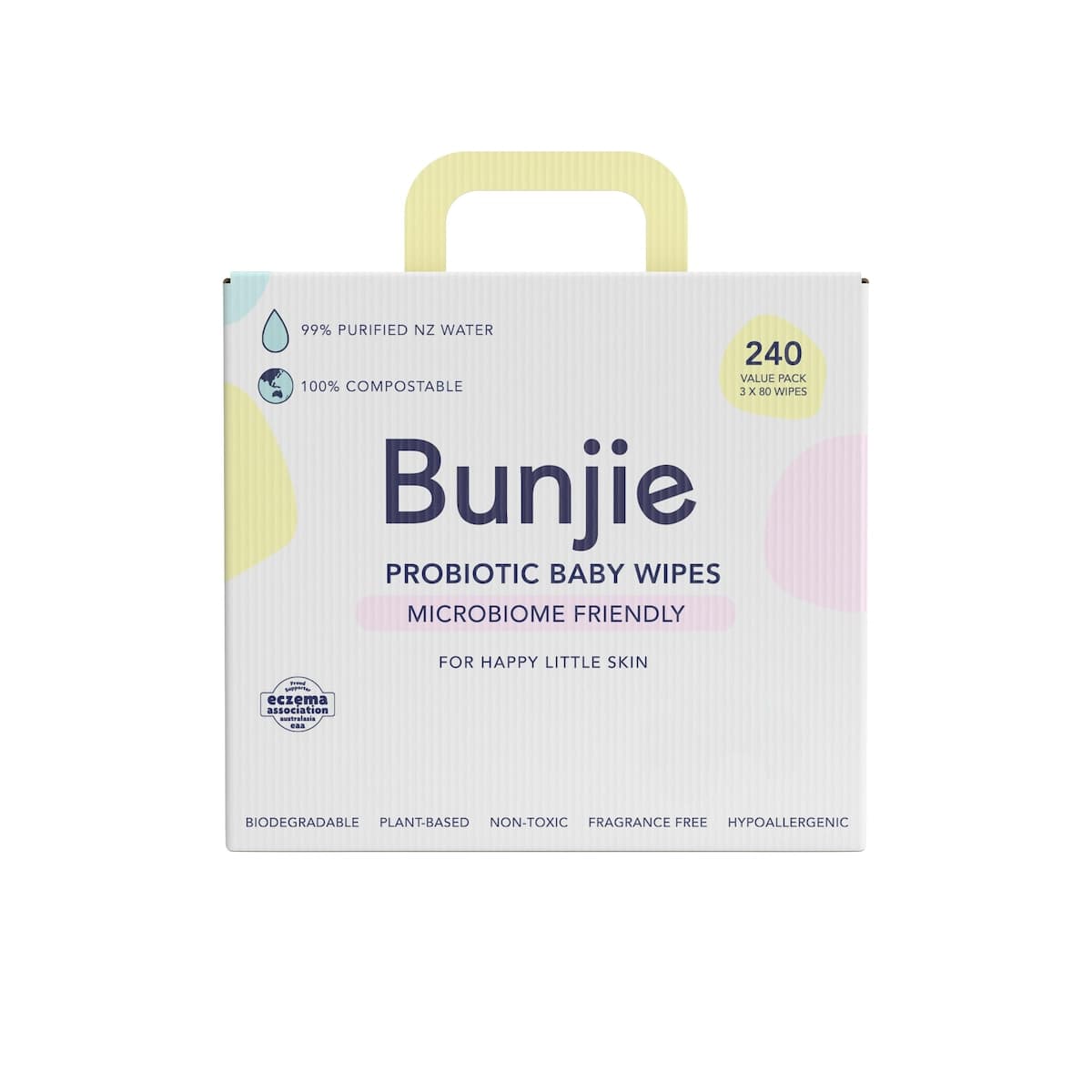 Bunjie Probiotic Baby Wipes 3 x 80 Wipes