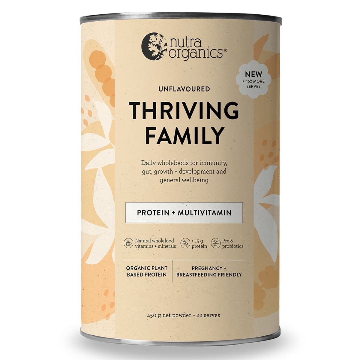 Nutra Naturals Thriving Family Protein Powder Unflavoured 450g