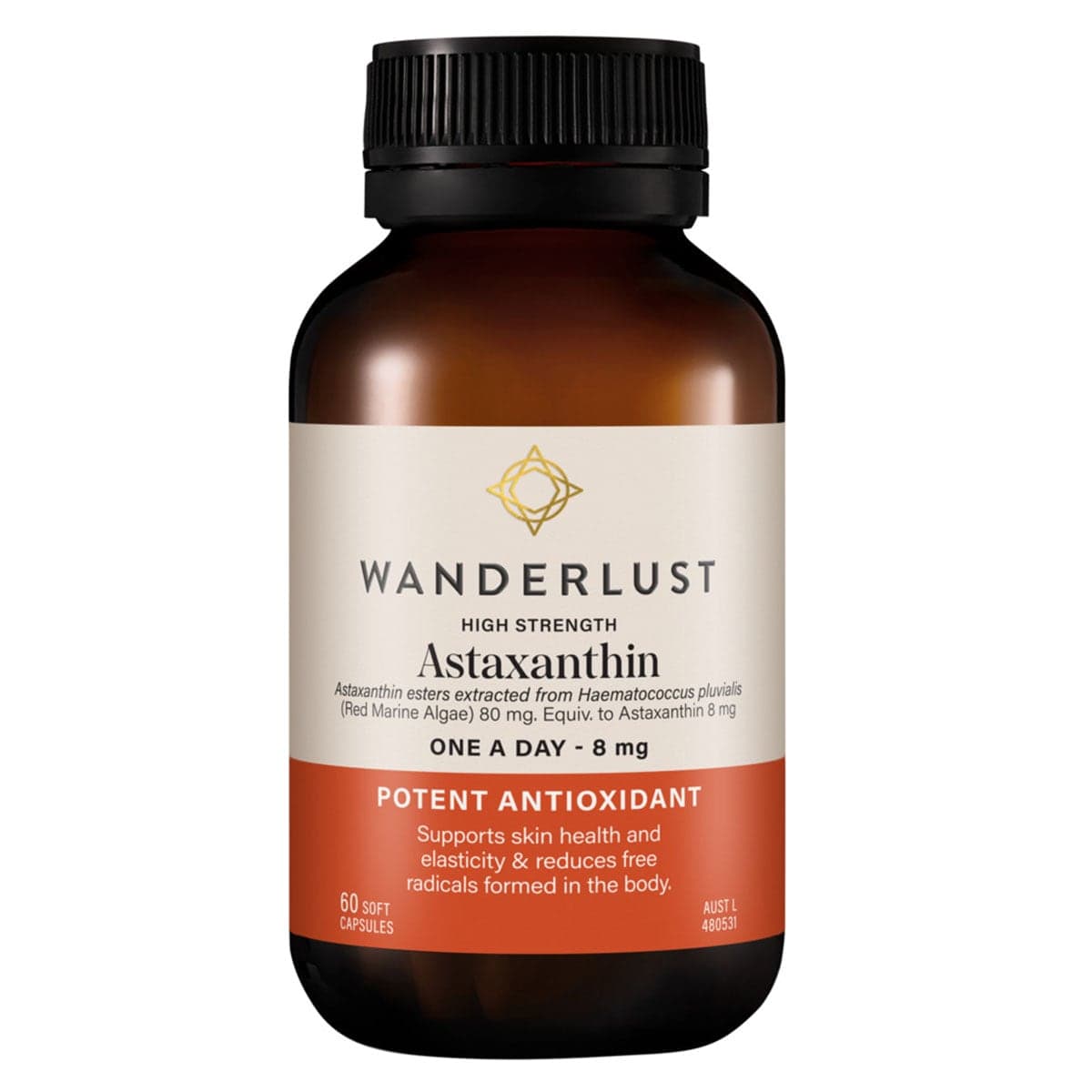Wanderlust High Strength Astaxanthin 60 Capsules