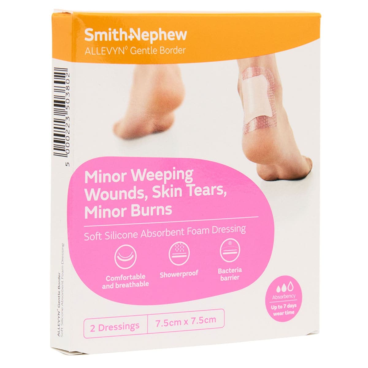 Smith & Nephew Allevyn Gentle Border Foam Dressing 2 Pack