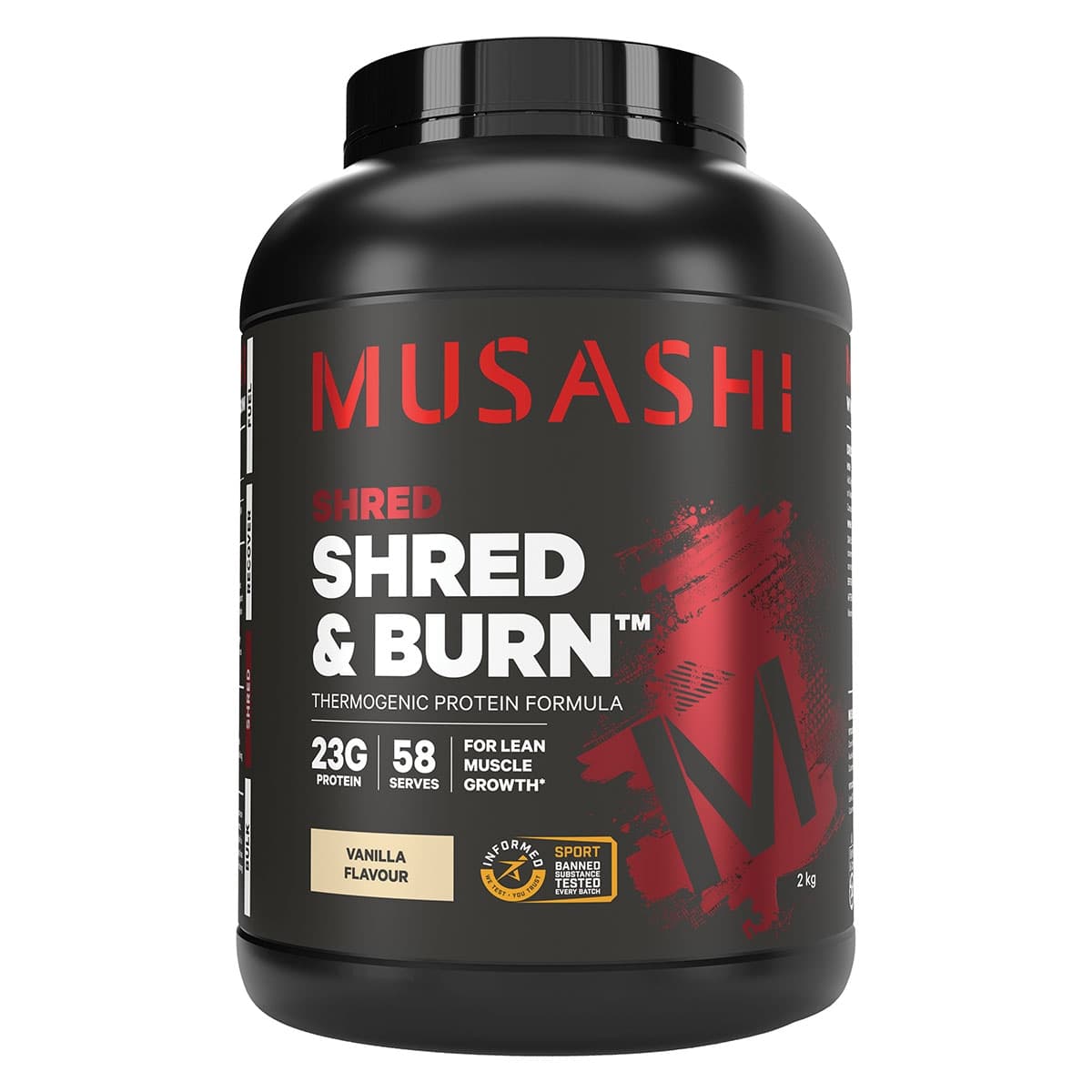 Musashi Shred & Burn Protein Powder Vanilla 2kg