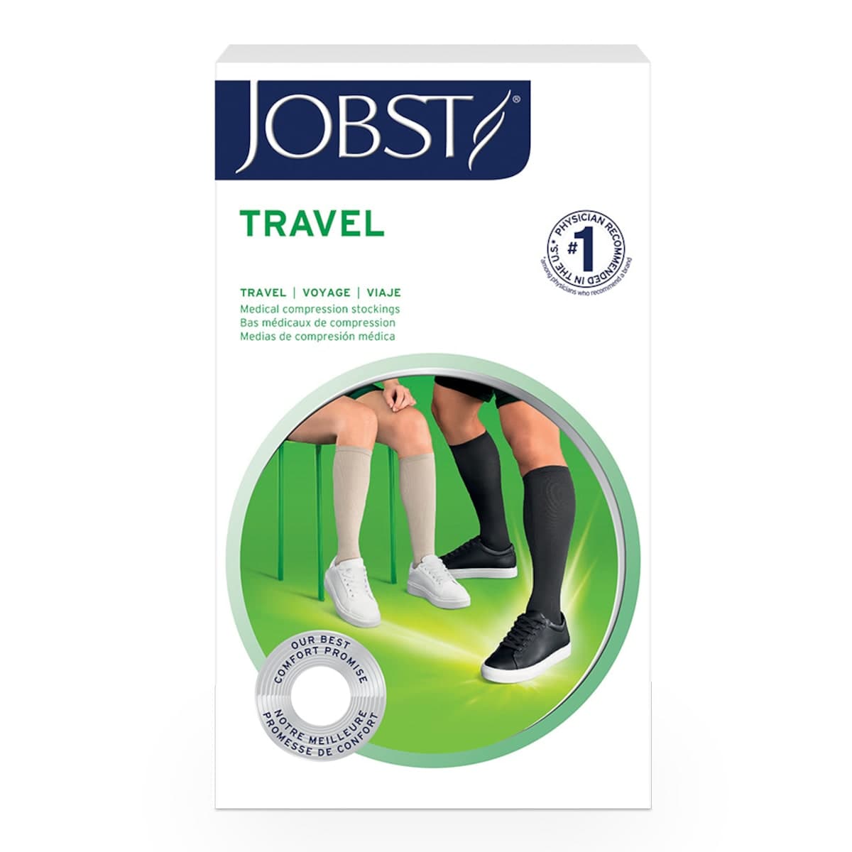 Jobst Travel Socks Unisex Size 4 Black 1 Pair