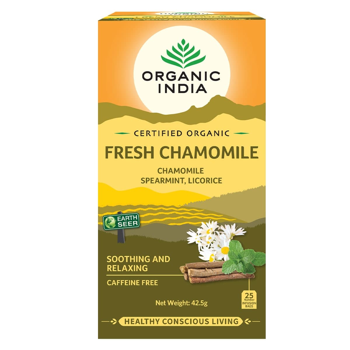 Organic India Fresh Chamomile Tea Bags 25 Pack