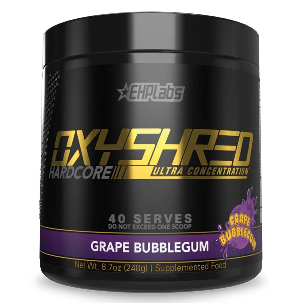 EHPLabs Oxyshred Hardcore Grape Bubblegum 248g