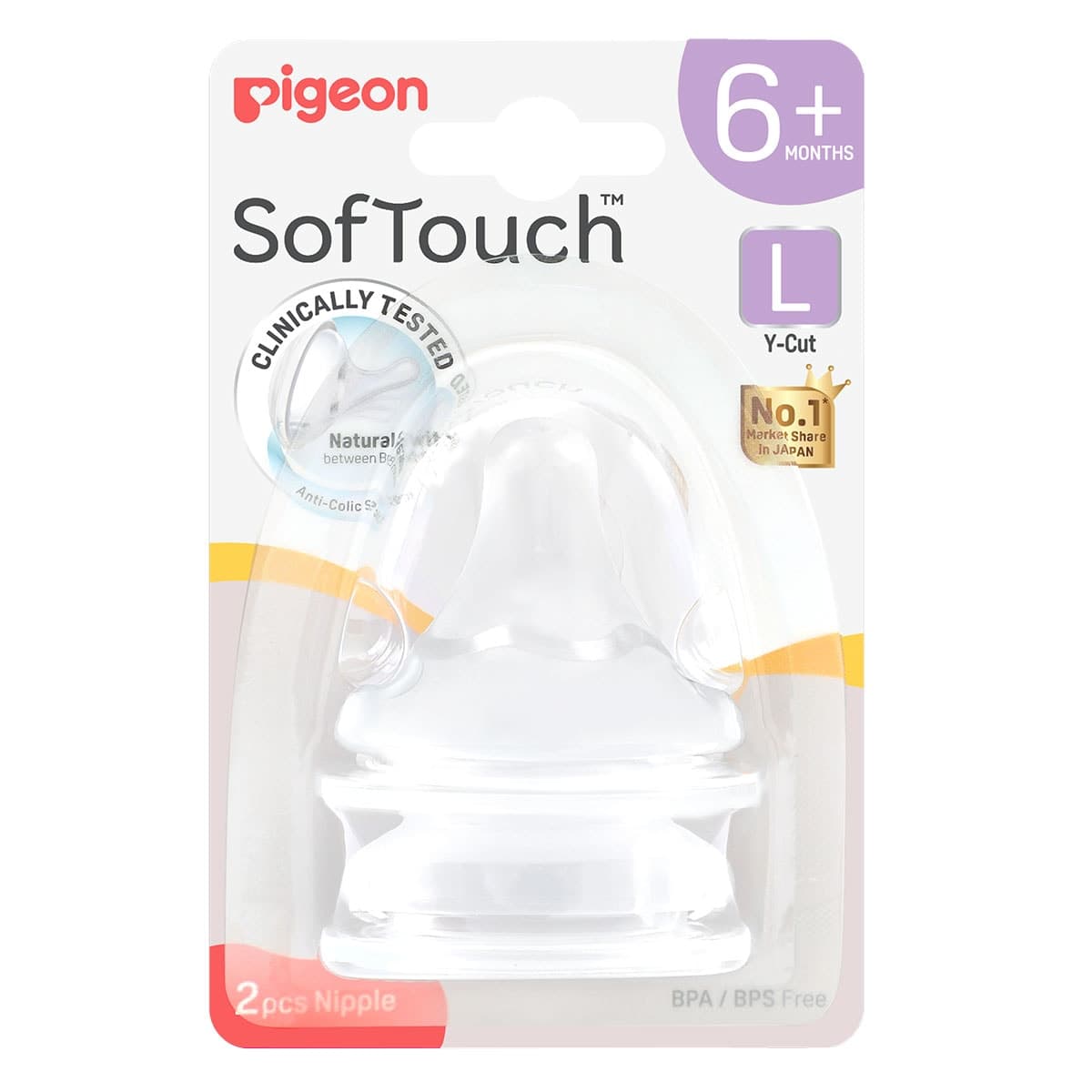 Pigeon SofTouch Teat (L) 2 Pack