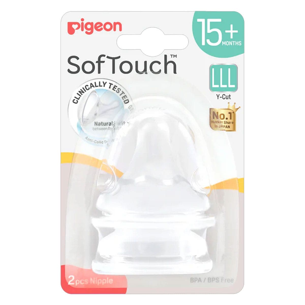 Pigeon SofTouch Teat (LLL) 2 Pack