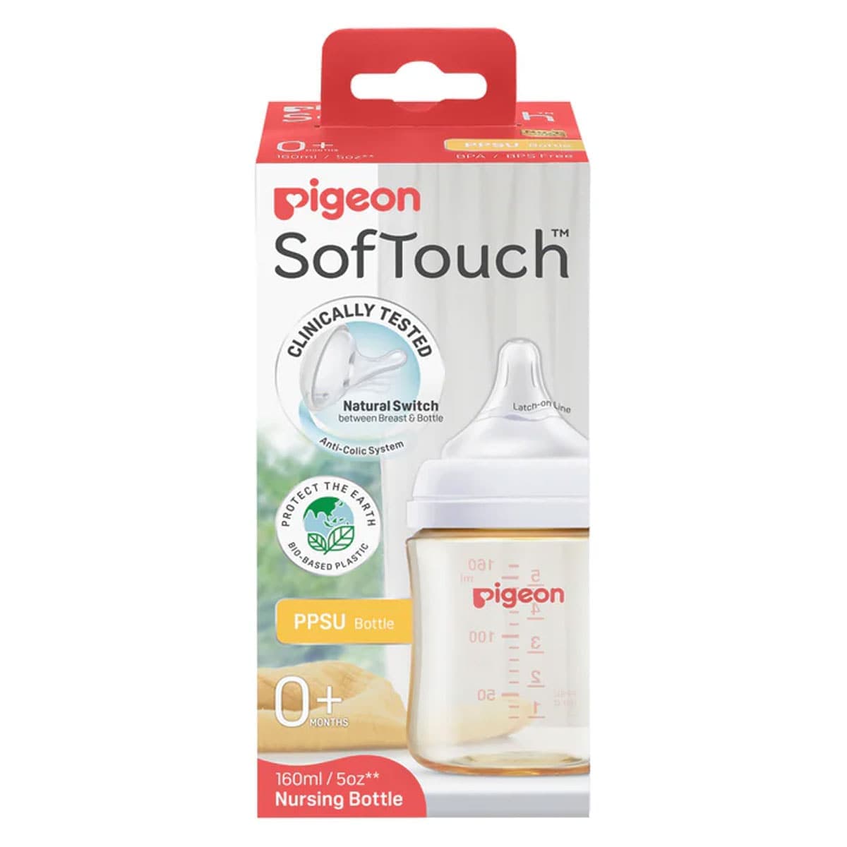 Pigeon SofTouch PPSU Baby Bottle 0+ Months 160ml