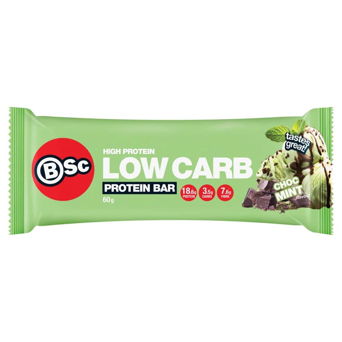 BSc High Protein Low Carb Bar Choc Mint Box 12 x 60g