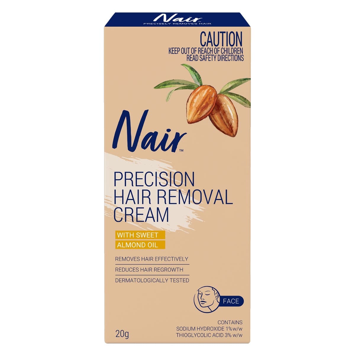 Nair Sensitive Facial Hair Removal Cream 20g