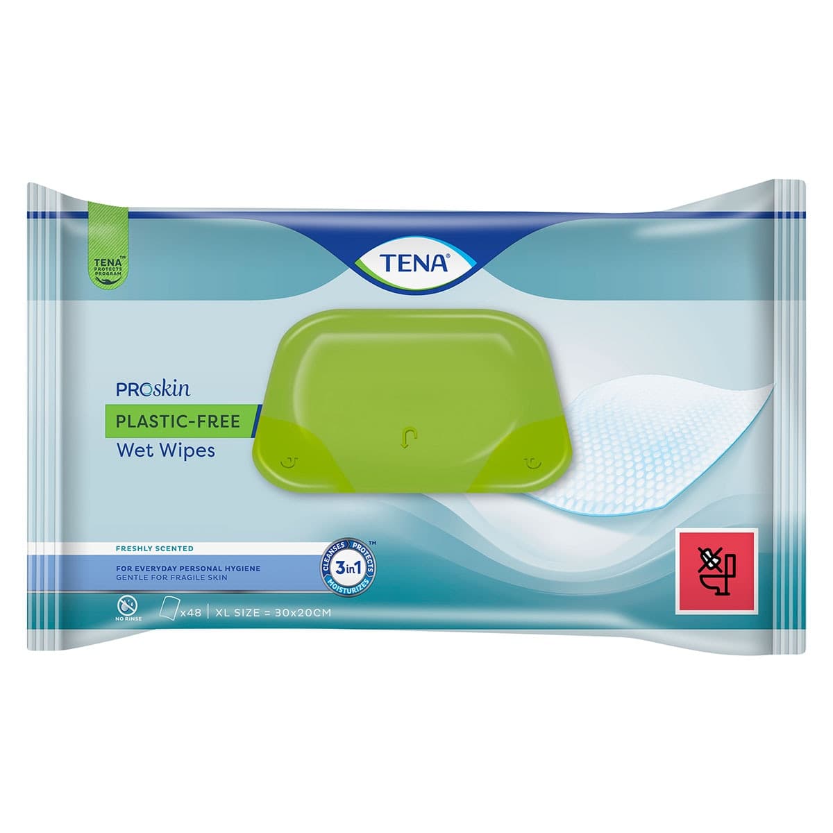 Tena PROskin Plastic Free Wet Wipes 48 Pack