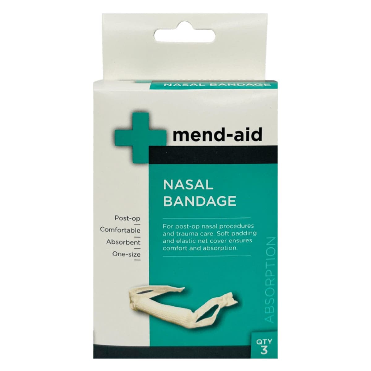 Mend-aid Sterile Post - Op Nasal Bandage 3 Pack
