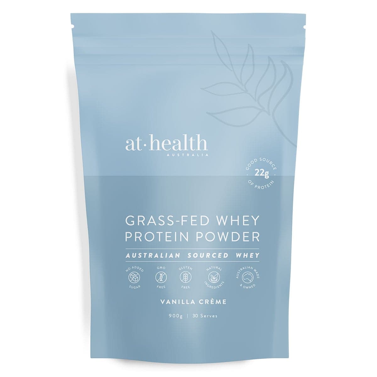 At Health Australia Grass-Fed Whey Protein Powder Vanilla 900g