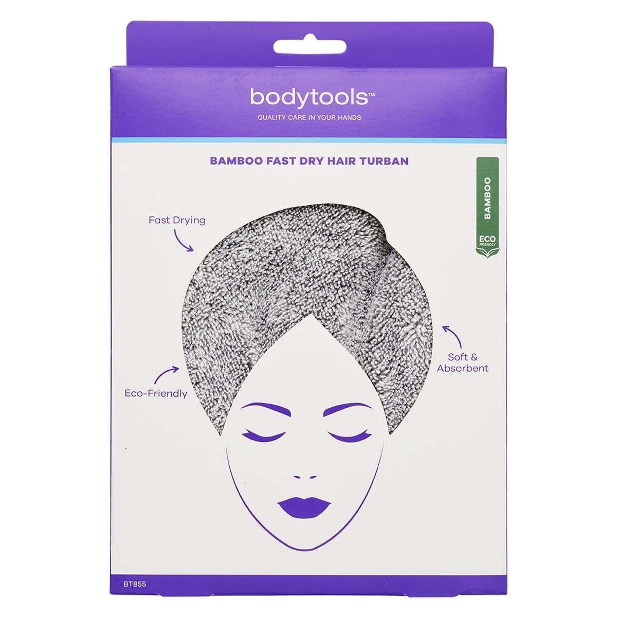 Bodytools Bamboo Fast Dry Hair Turban 1 Pack Assorted Colours