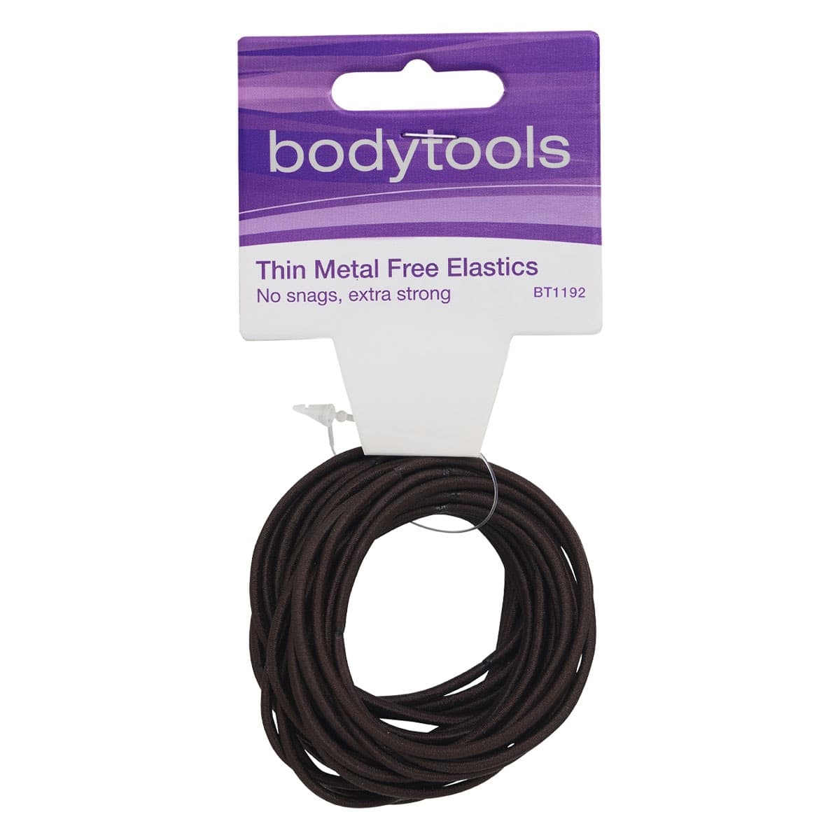 Bodytools Metal Free Thin Hair Elastics Brown 24 Pack