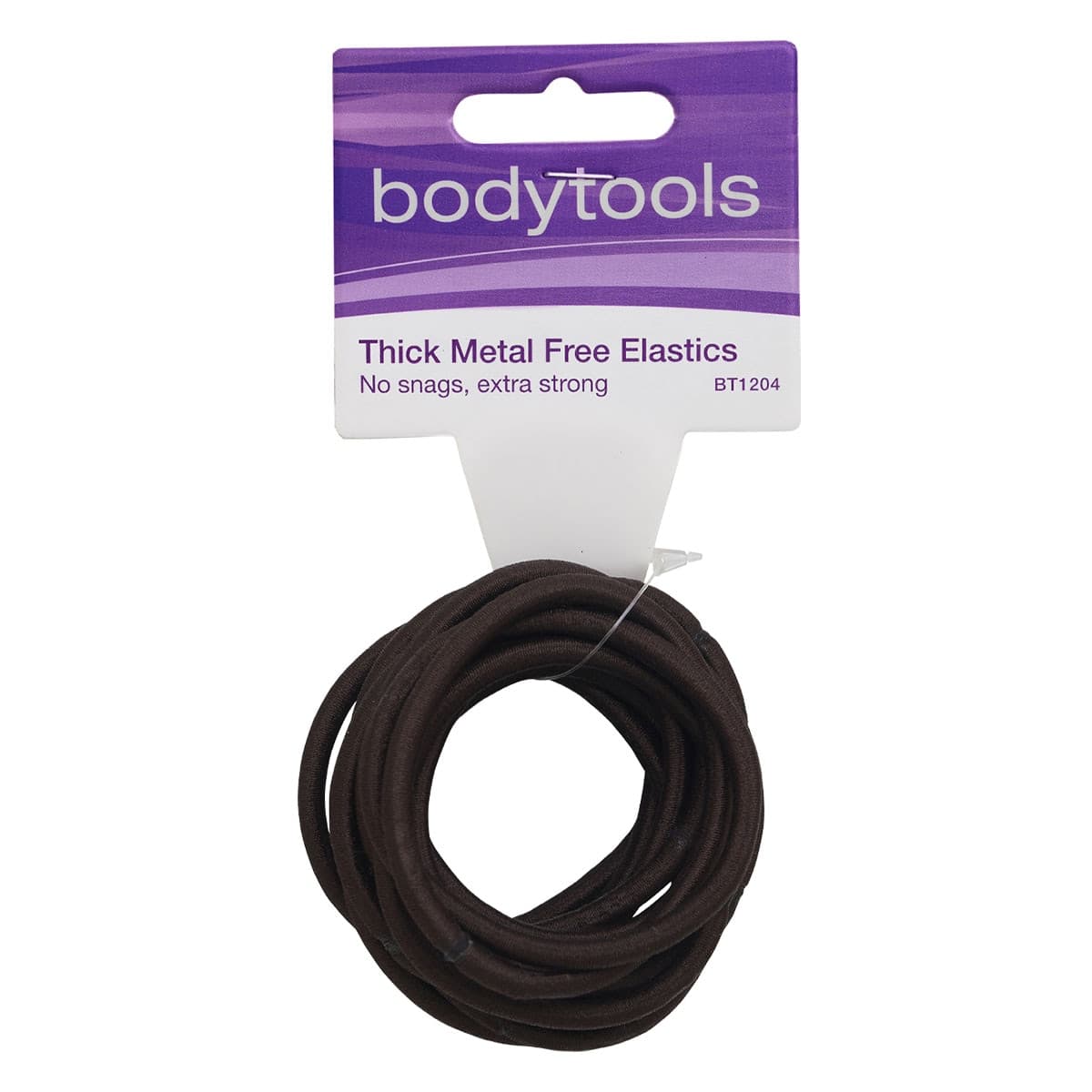 Bodytools Metal Free Thick Hair Elactics Brown 12 Pack