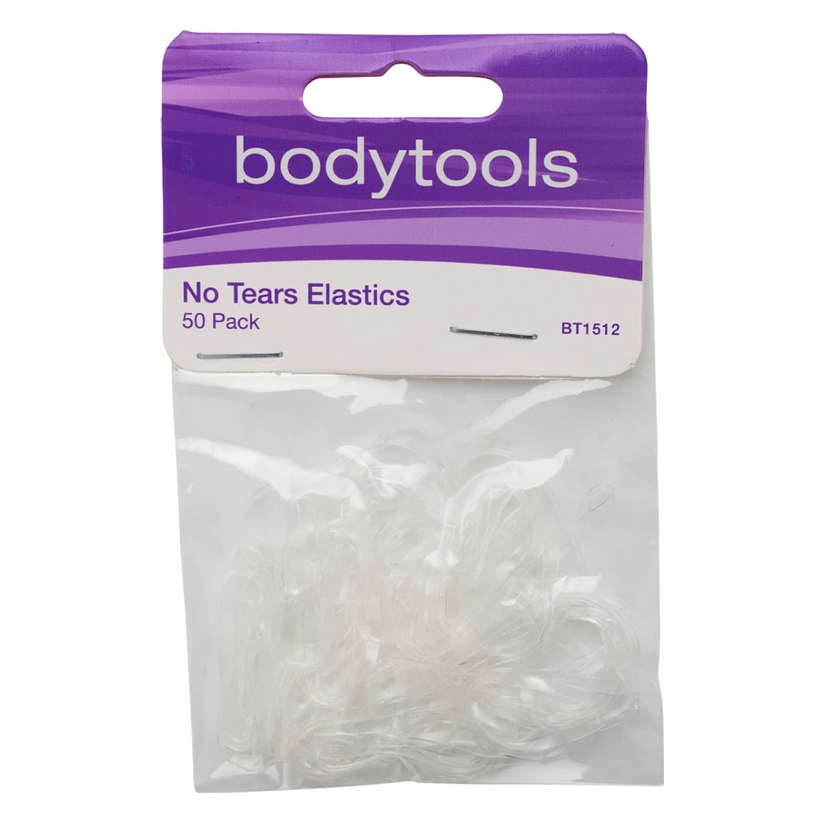 Bodytools No Tears Hair Elastics Clear 50 Pack