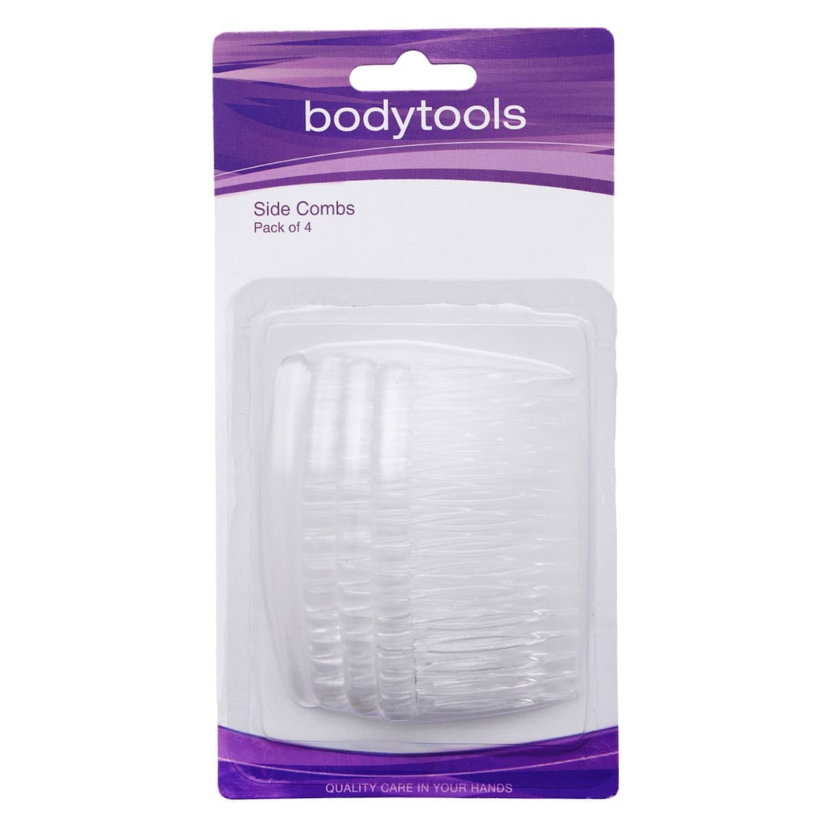 Bodytools Side Combs Clear 8cm - 4 Pack
