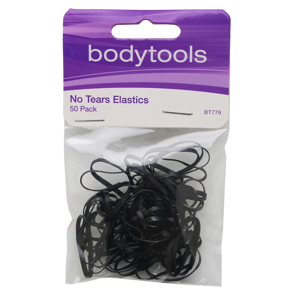 Bodytools No Tears Hair Elastics Black 50 Pack