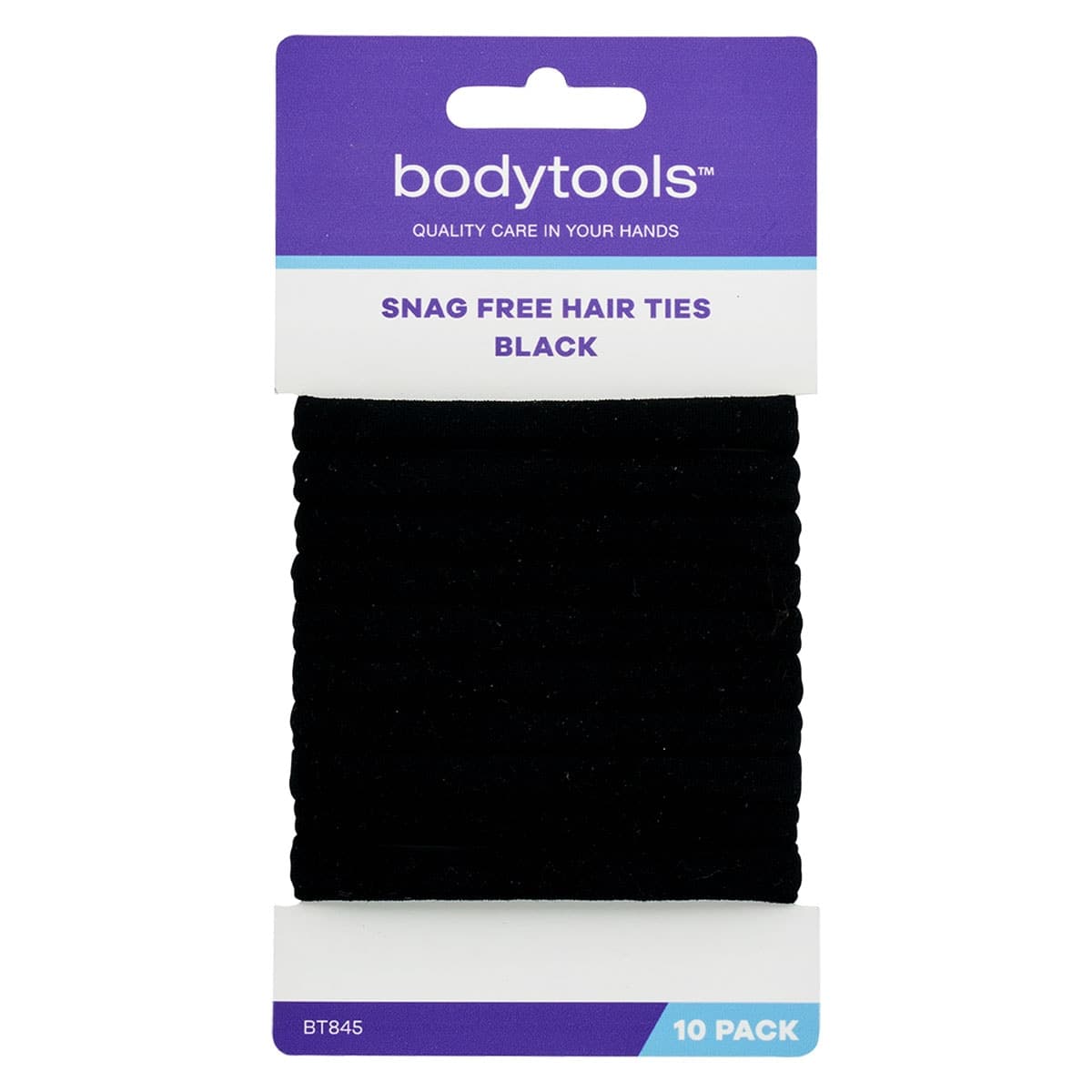 Bodytools Snag Free Hair Ties Black 10 Pack