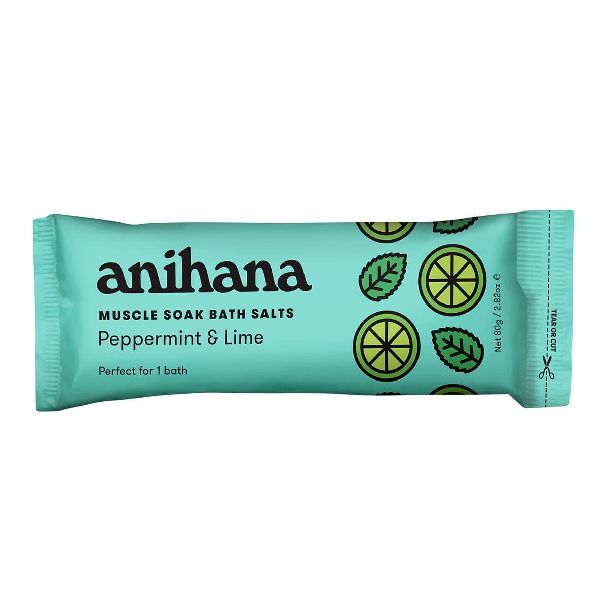 Anihana Muscle Soak Bath Salts Peppermint & Lime 80g Sachets