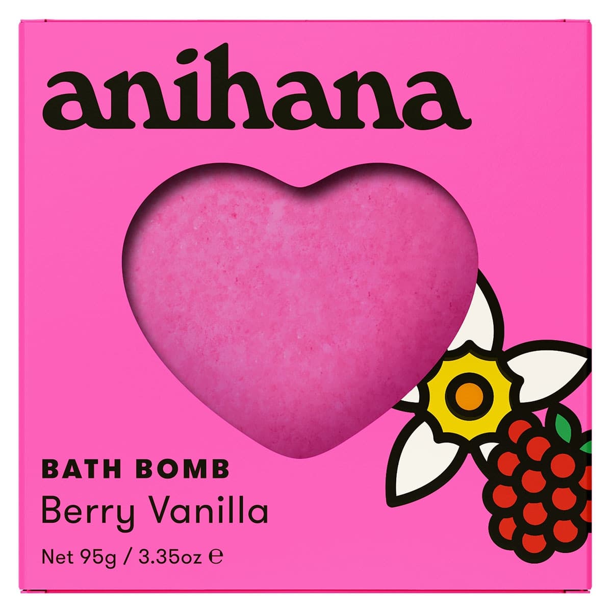 Anihana Heart Bath Bomb Berry Vanilla 95g