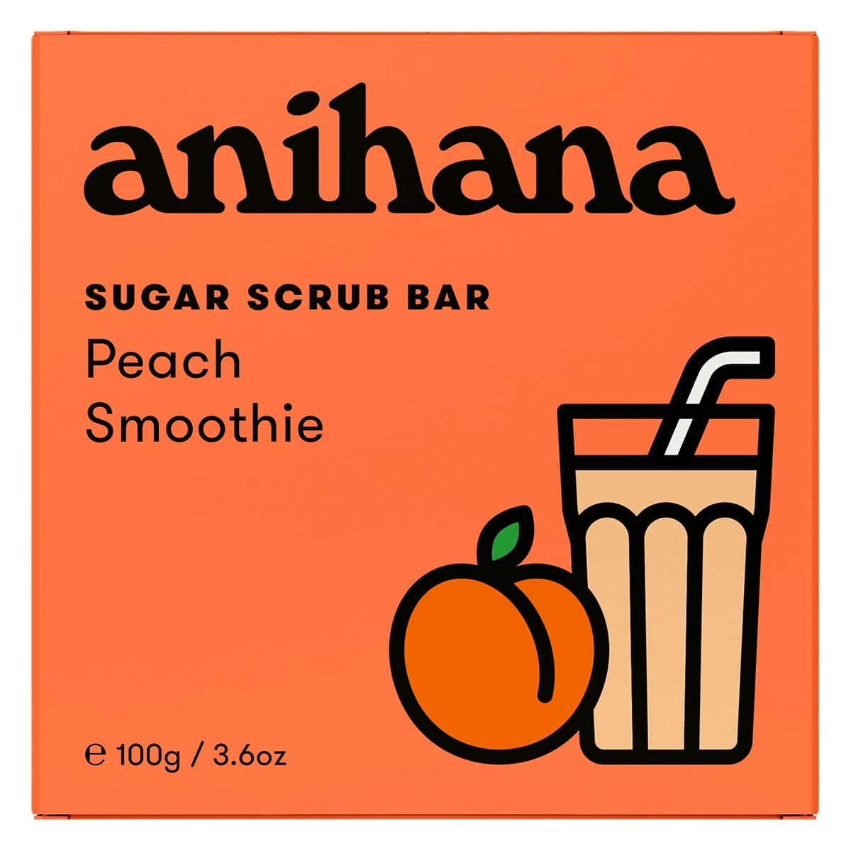 Anihana Sugar Scrub Bar Peach Smoothie 100g
