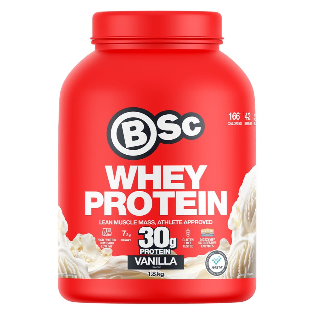 BSc Whey Protein Powder Vanilla - 1.8kg