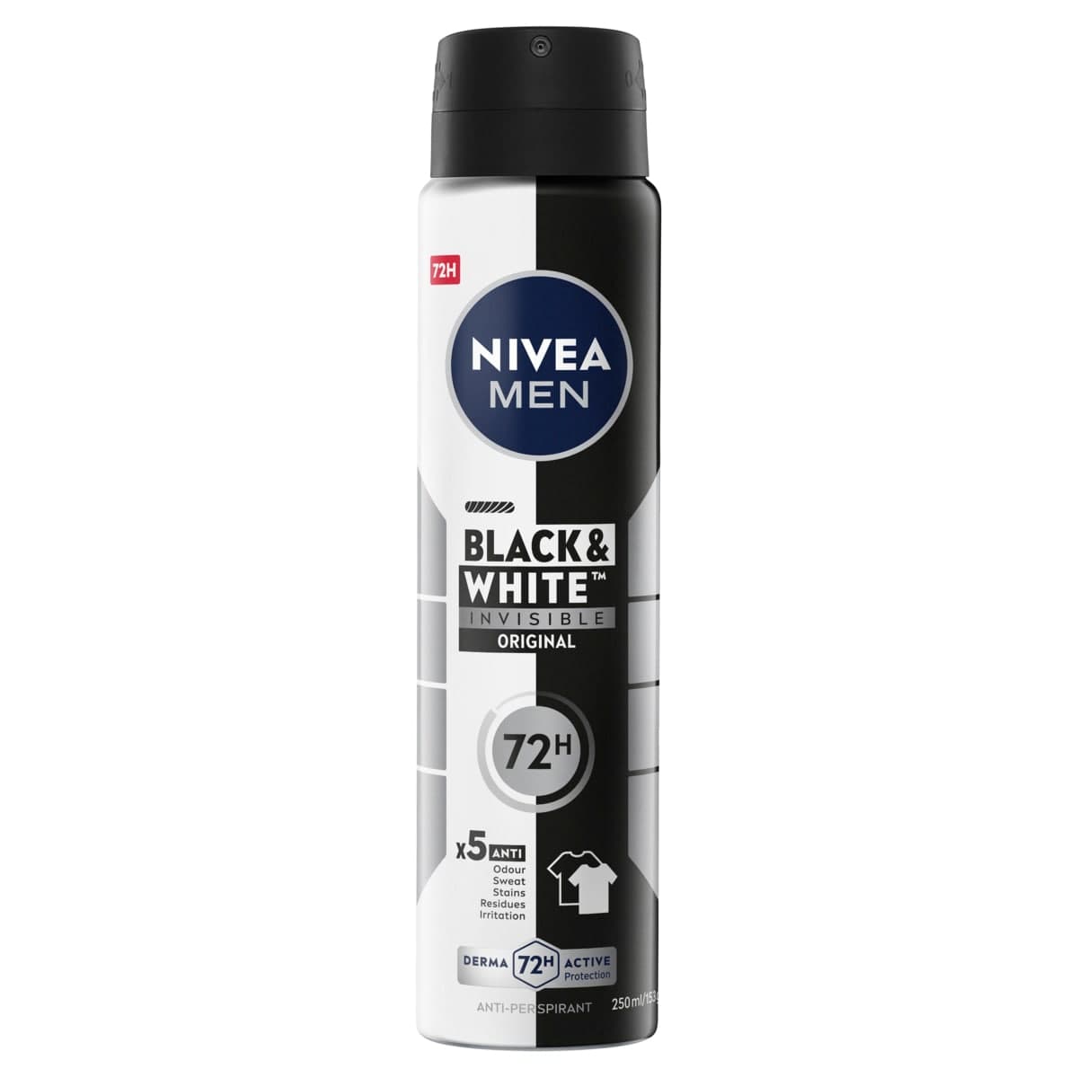 Nivea Men Invisible Black & White Anti-Perspirant Deodorant Spray Original 250ml