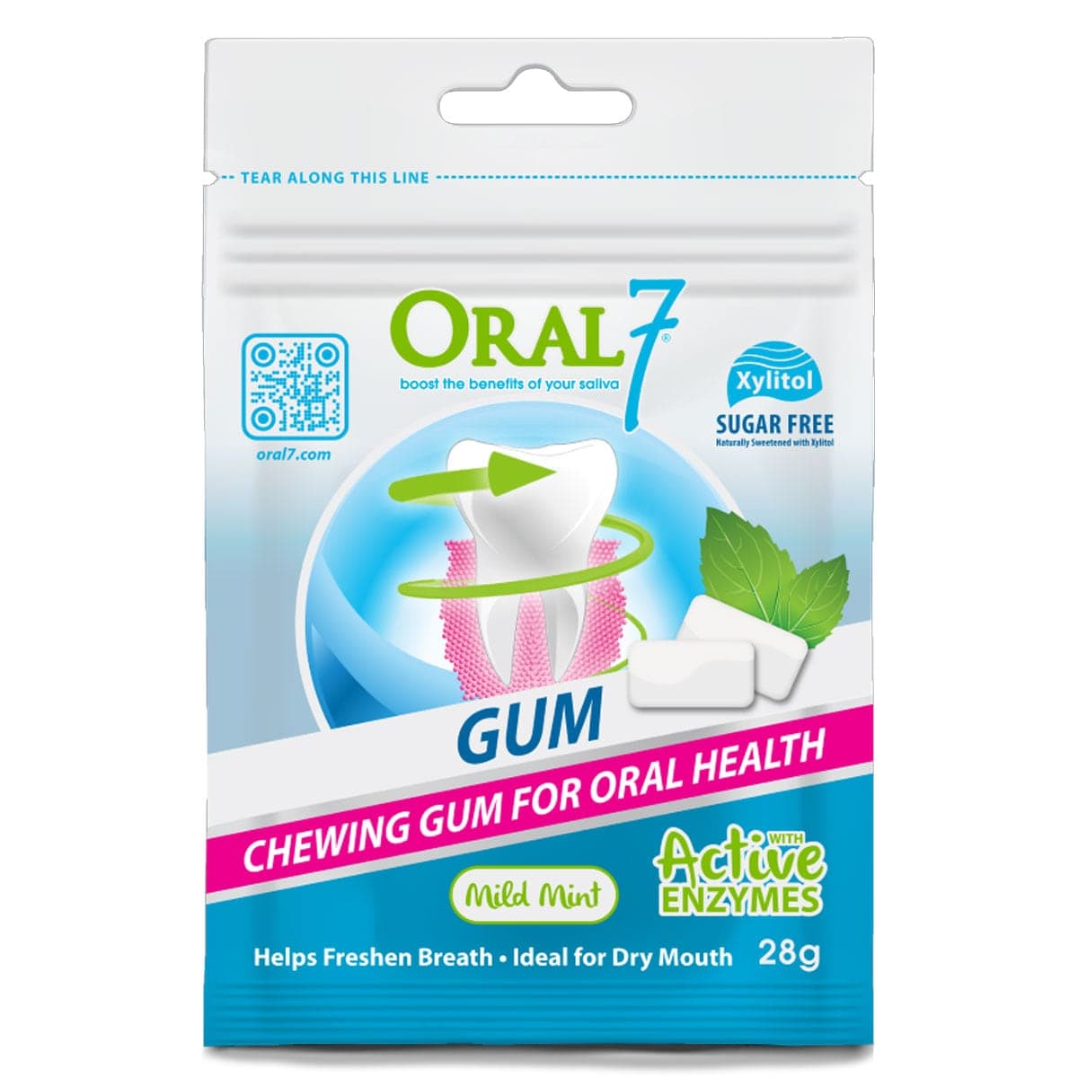 Oral Seven Moisturising Dry Mouth Gum 28g
