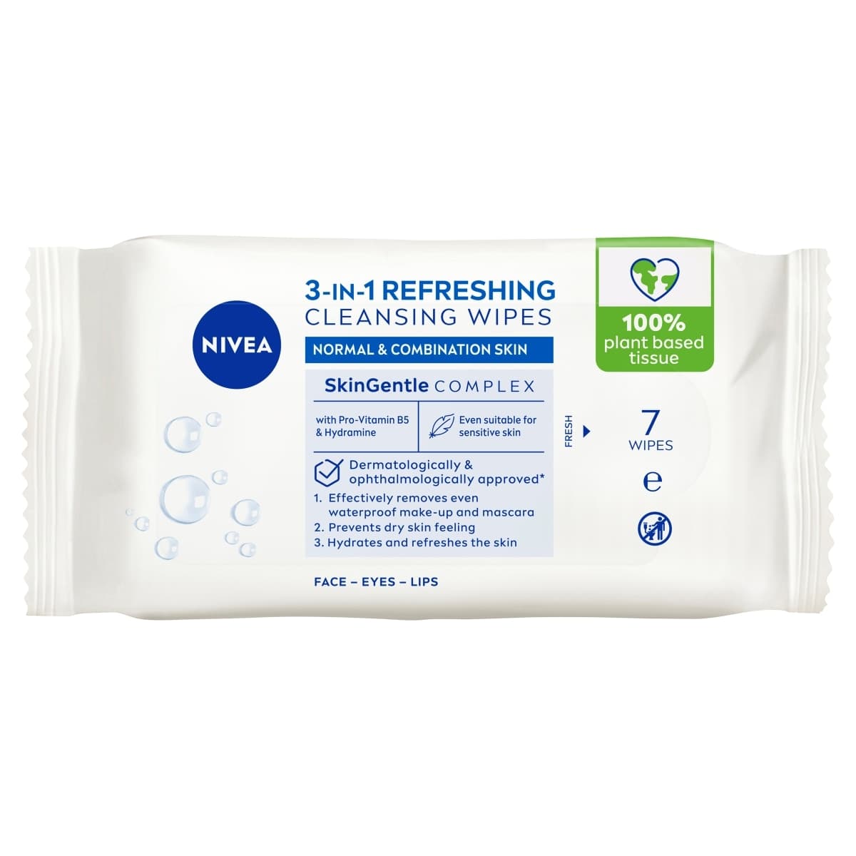 Nivea 3in1 Refreshing Facial Cleansing Wipes 7 Pack