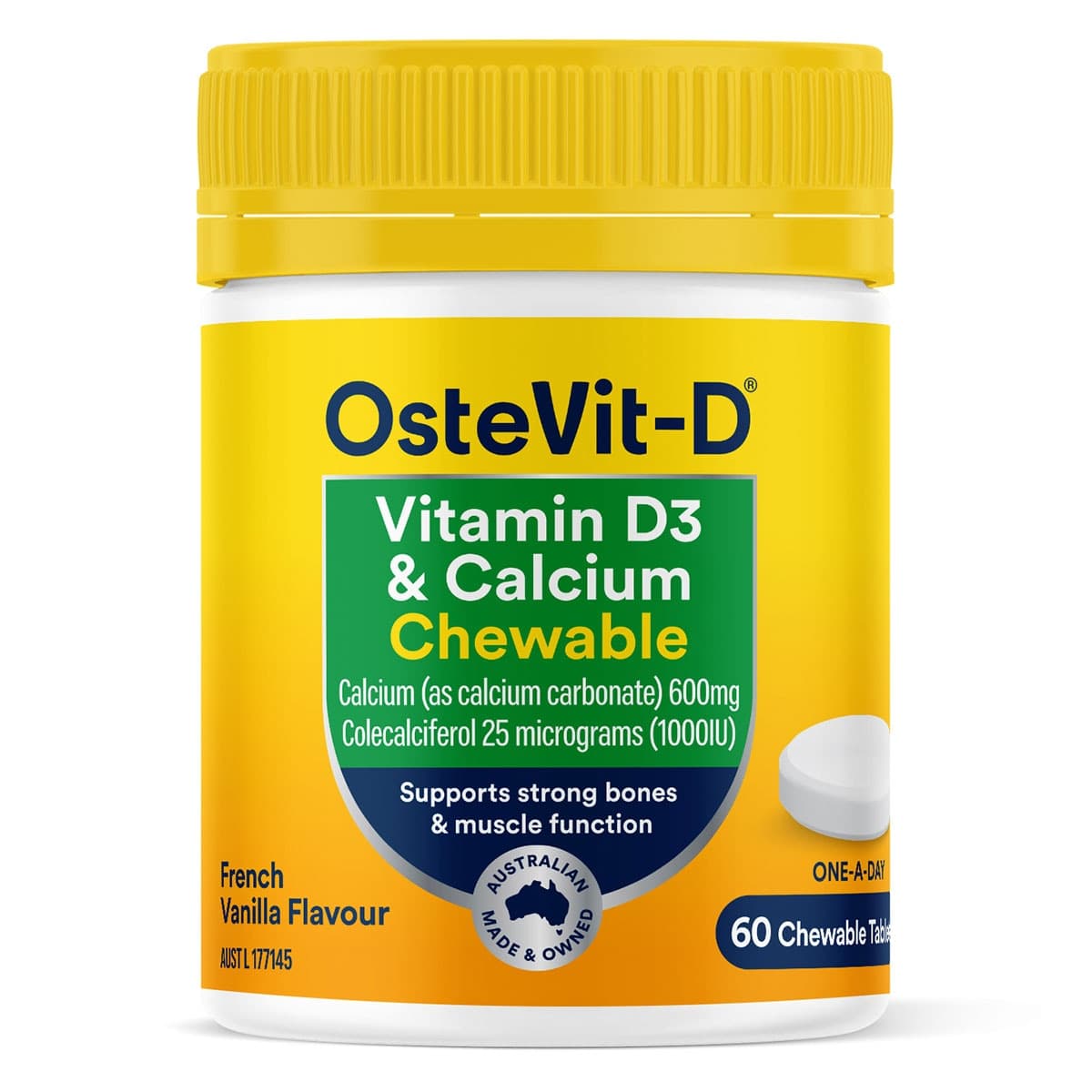 OsteVit-D Vitamin D3 & Calcium Chewables 60 Tablets