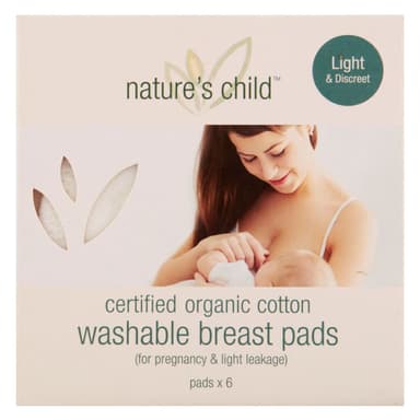 Natures Child Organic Reusable Breast Pads Light & Discreet 6 Pack