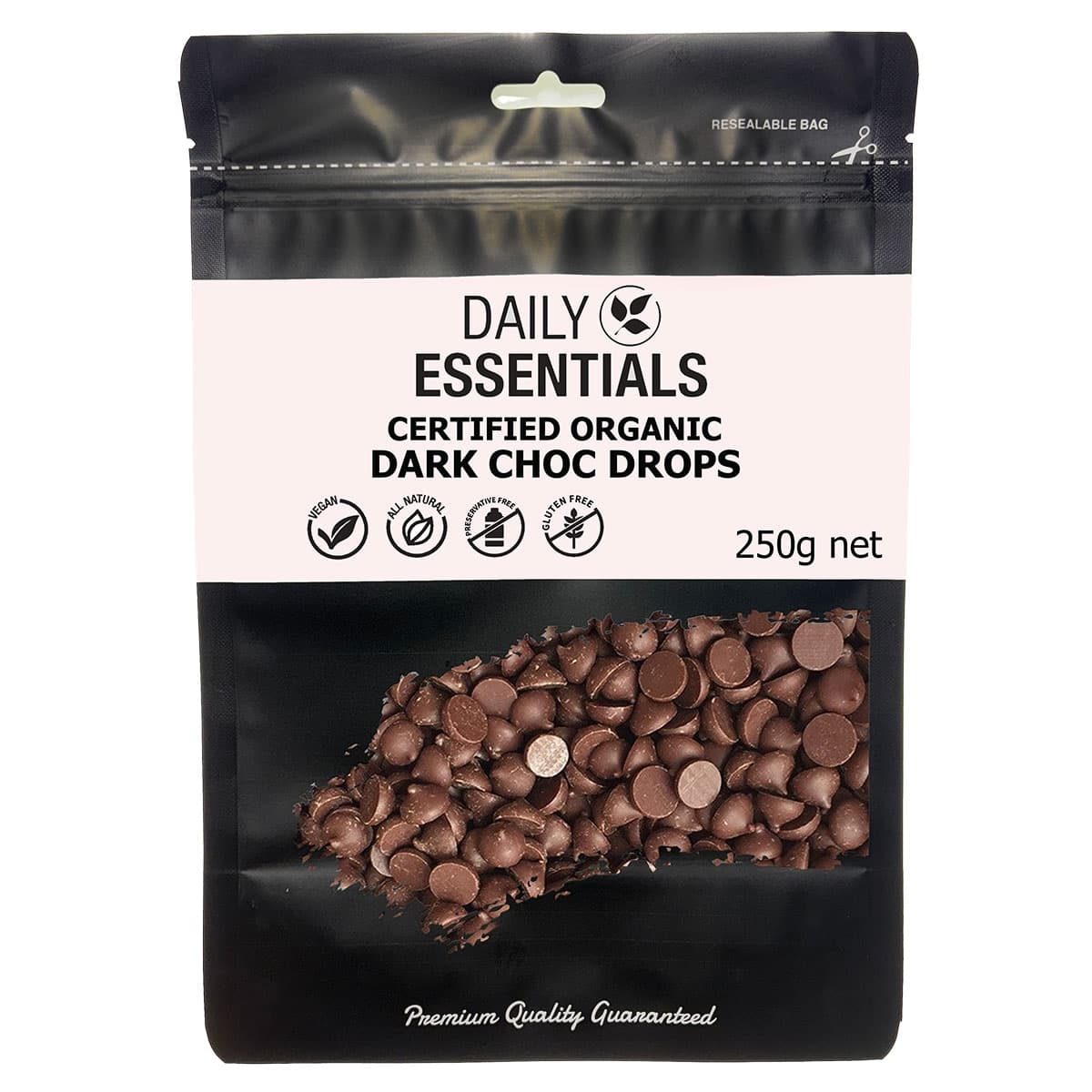 Daily Essentials Organic Chocolate - DARK Drops 250g