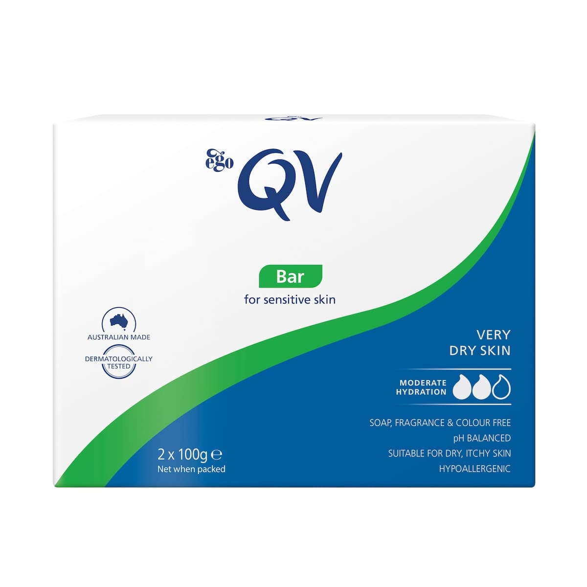 Ego QV Cleansing Bar Soap Free 2 x 100g
