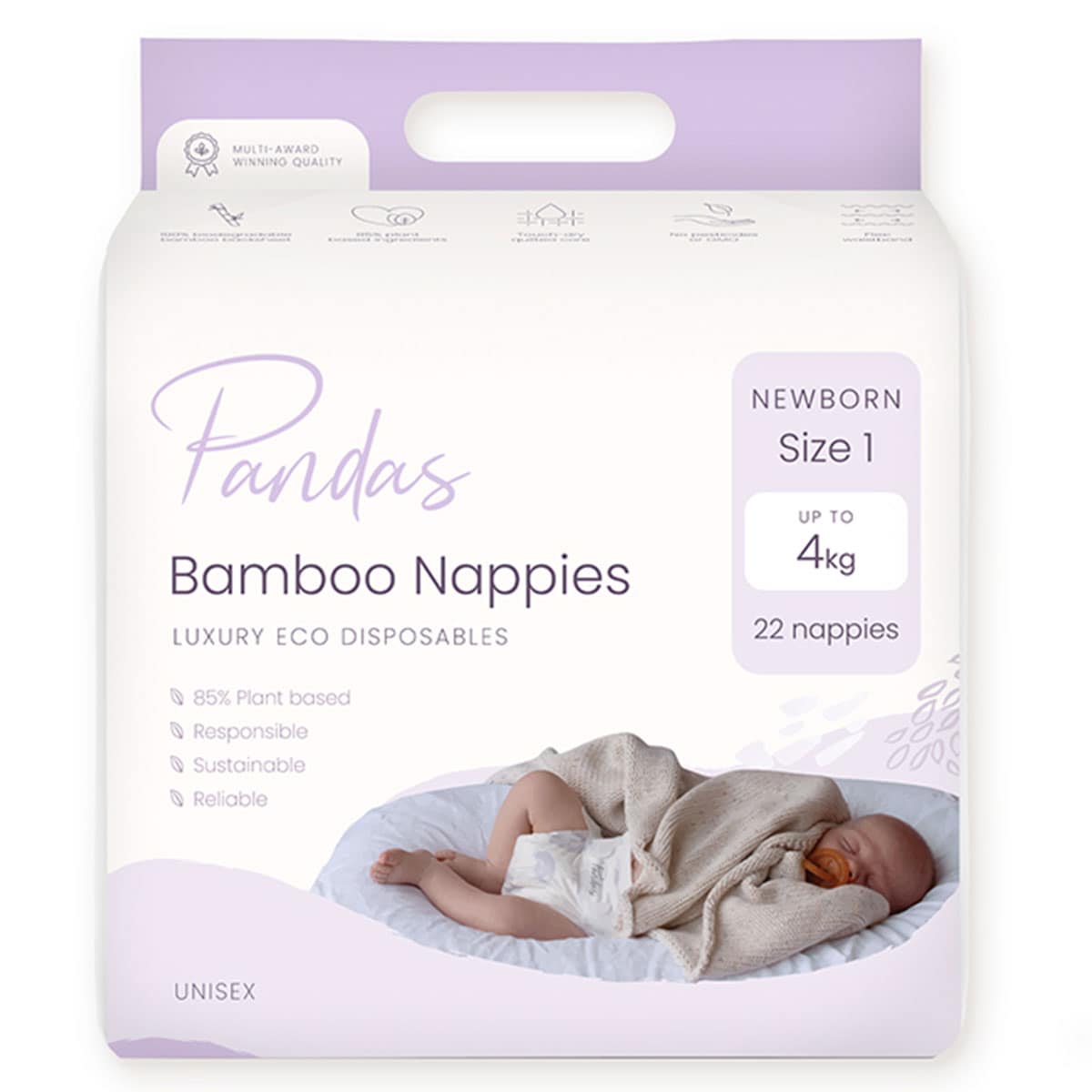 Pandas by Luvme ECO Disposable Nappies Newborn 22 Pack