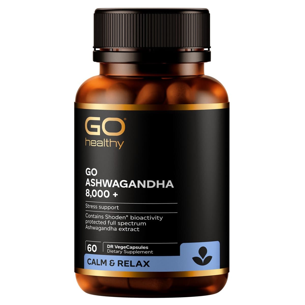 Go Healthy Ashwagandha 8000+ Stress & Energy 1-A-Day 60 Vcaps