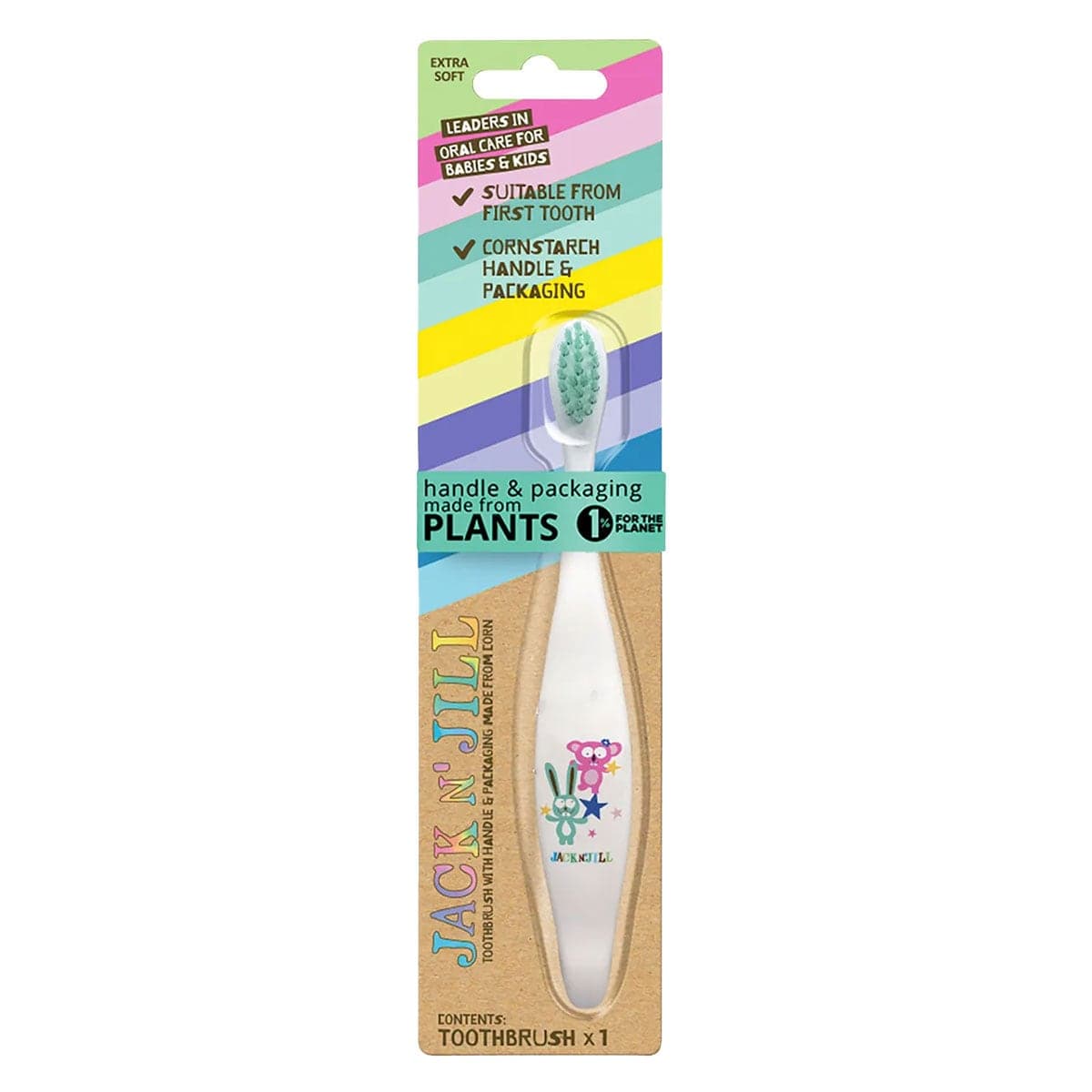Jack n Jill Kids Toothbrush Assorted 1 Brush