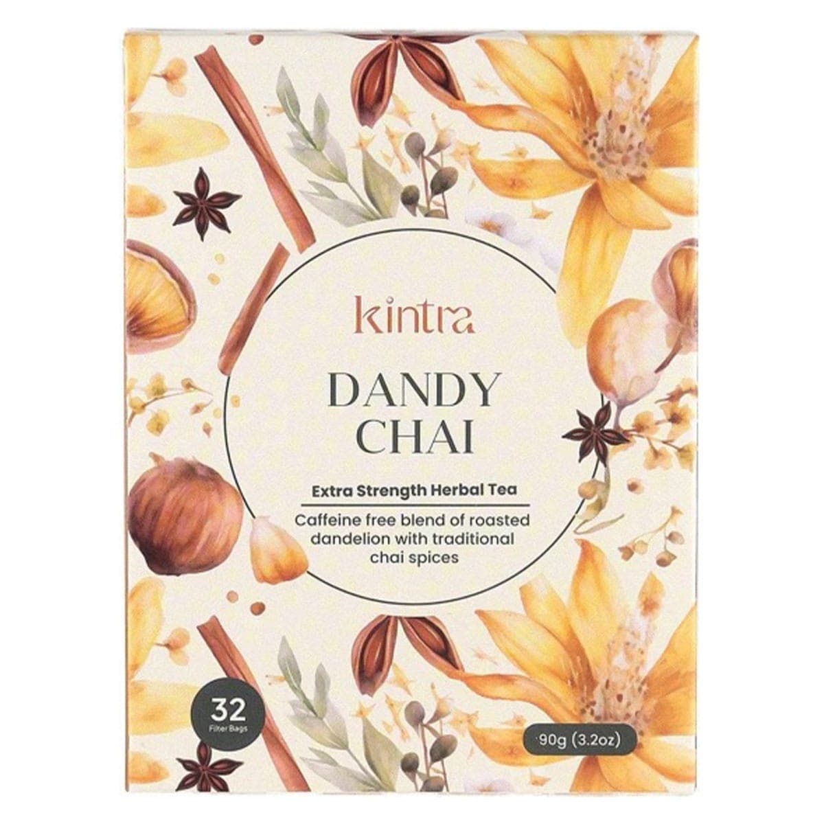 Kintra Foods Roasted Dandelion Chai Blend 32 Tea Bags
